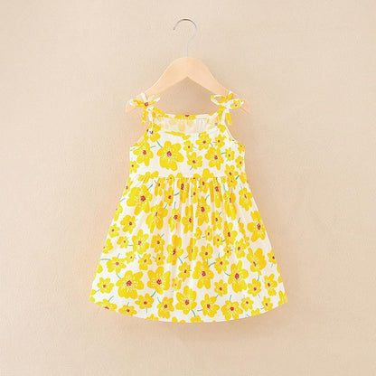 Floral Print Kids Girls Sleeveless Camisole Leisure Dresses childrensterritory