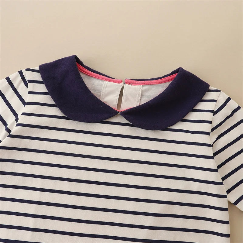 Kids Girls Floral and Striped Print Full Length Dresses childrensterritory