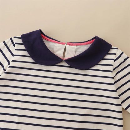 Kids Girls Floral and Striped Print Full Length Dresses childrensterritory