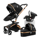 Luxury 3 IN 1 PU Leather 360-Degree Rotating Baby Stroller childrensterritory