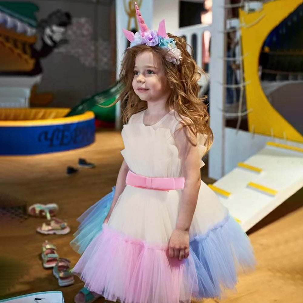 Baby Girls Tulle Wedding Bridesmaid Dresses