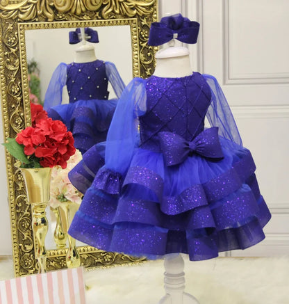 Puffy Tulle with Bow Short Flower Girl Dresses for Birthday