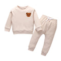 Toddler Boys Embroidered Bear Patch Casual Clothes Set childrensterritory
