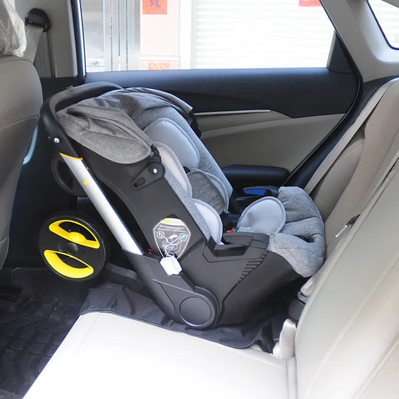 Foldable 3-in-1 Baby Carriage Prams with Car Seat childrensterritory