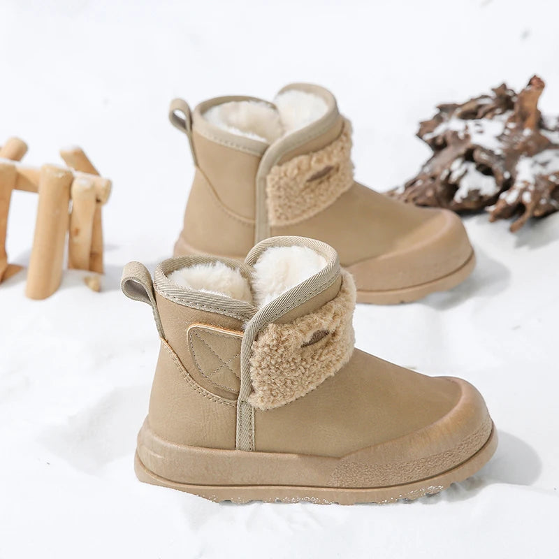 Kids’ Casual Snow Shoes with Plush Fur Accents
