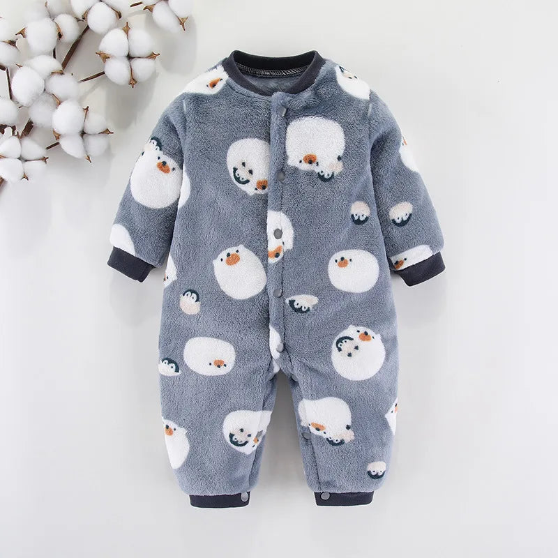 Baby Kids Cartoon Design Winter Bodysuits