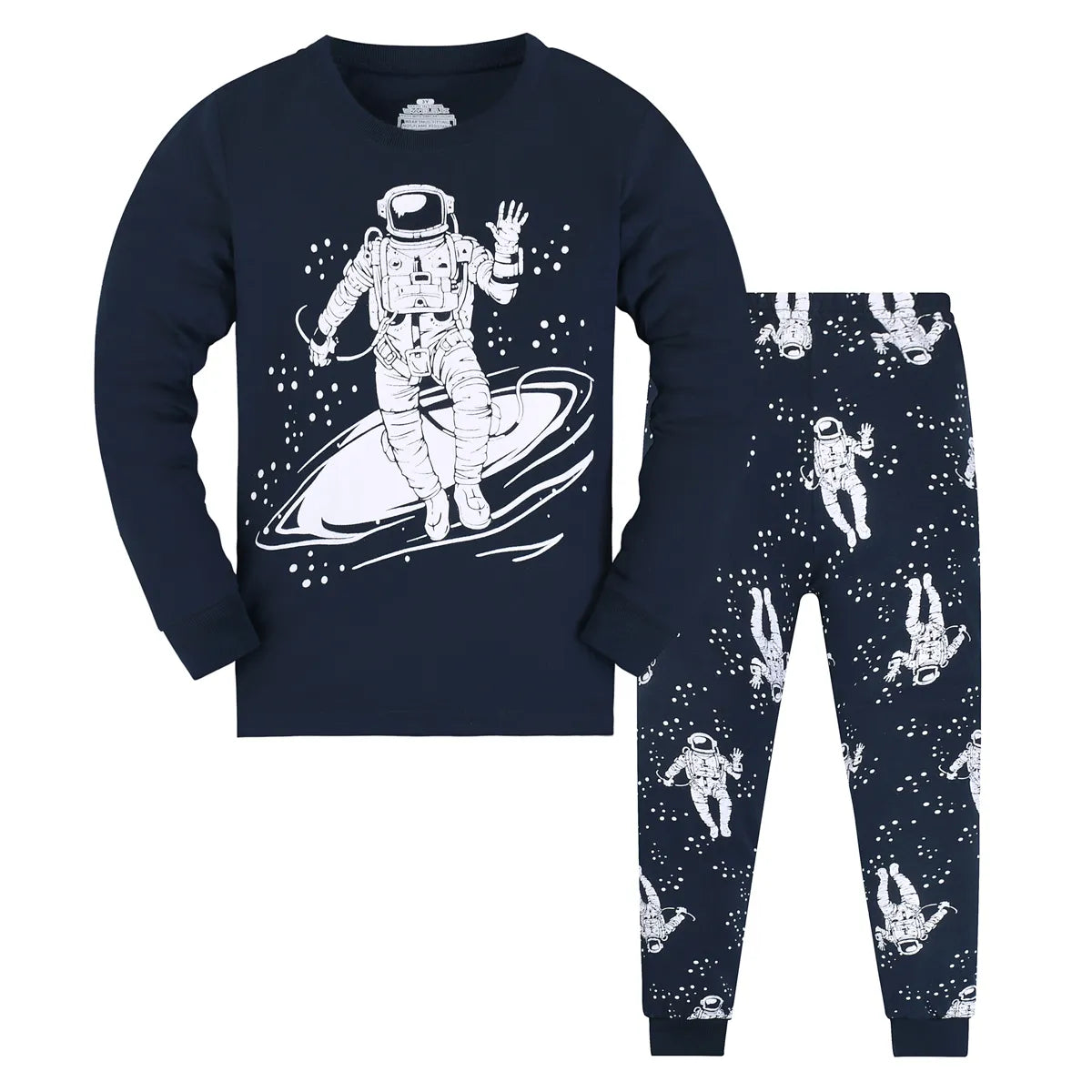 Kids Boys Cartoon Print Long Sleeves Pajamas Sets childrensterritory