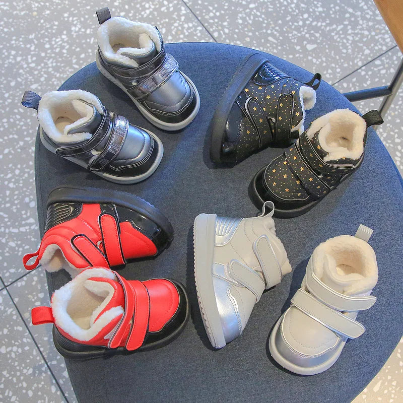 Kids Warm Velcro Non-slip Printed Snow Boots childrensterritory