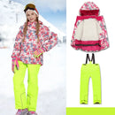 Kids Ski Wear Printed Windproof And Waterproof Clothing Set childrensterritory