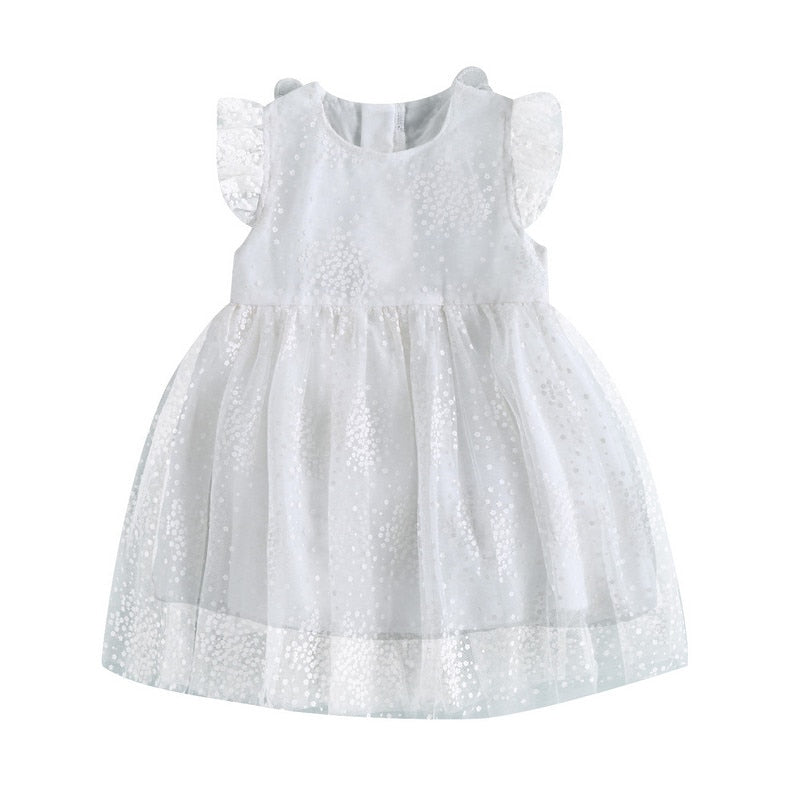 Little Girls Leopard Printed Ruffled Bowknot Party Dress childrensterritory