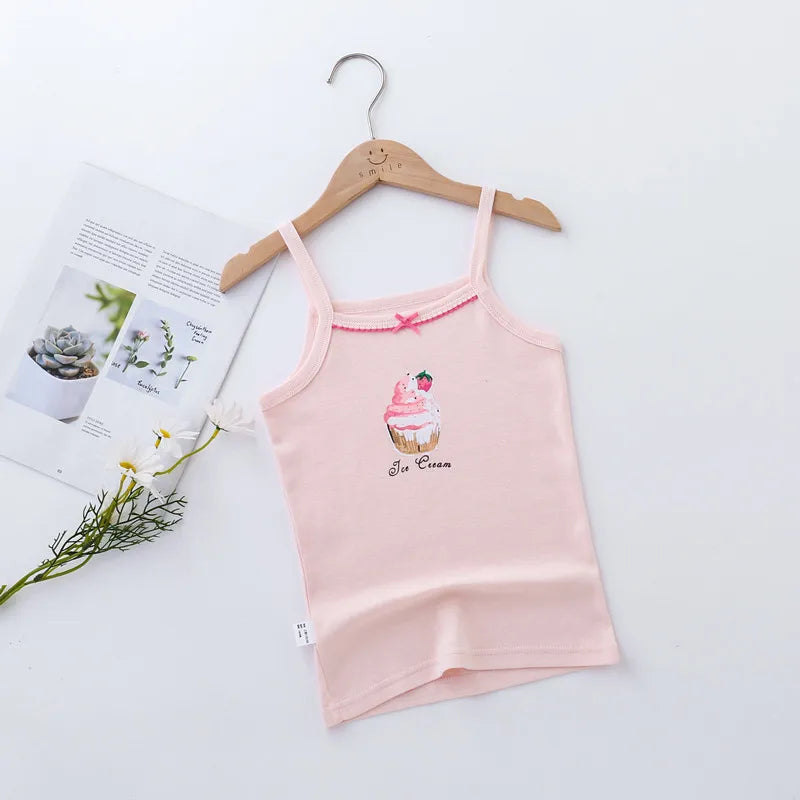 Kids Cotton Multiple Styles Camisole Vests For Summer childrensterritory