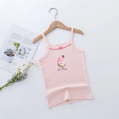 Kids Cotton Multiple Styles Camisole Vests For Summer childrensterritory