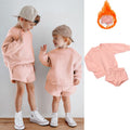 Kids Boys Girls Loose Sweatshirt with Elastic Joggers Shorts Set childrensterritory
