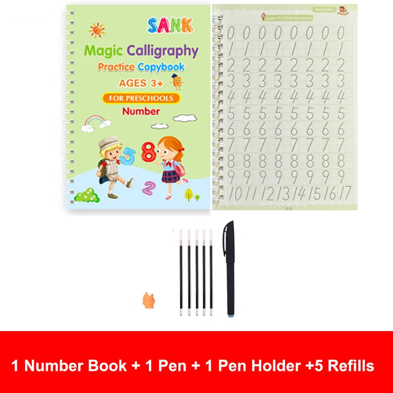 Kids 4pcs Reusable Sank Magic Practice English Version Copybook childrensterritory