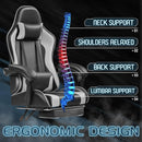 Adjustable Gaming Chair with Footrest and Massage Lumbar Support childrensterritory