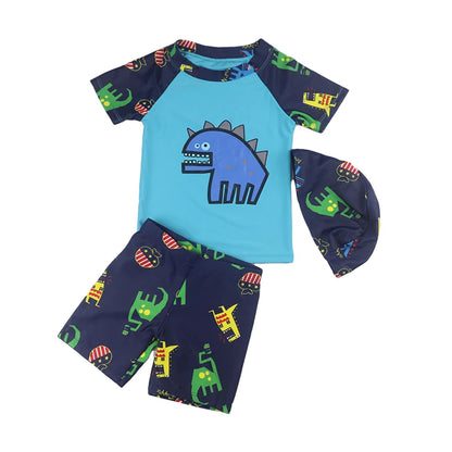 3pc Baby/Kids Boys Sun Protection Swimwear With Hat