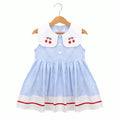 Kids Girls' Round Neck Embroidered Hollow Dress for Summer childrensterritory