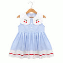 Kids Girls' Round Neck Embroidered Hollow Dress for Summer childrensterritory