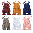 Plain Color Sling Summer Romper for Baby Girl