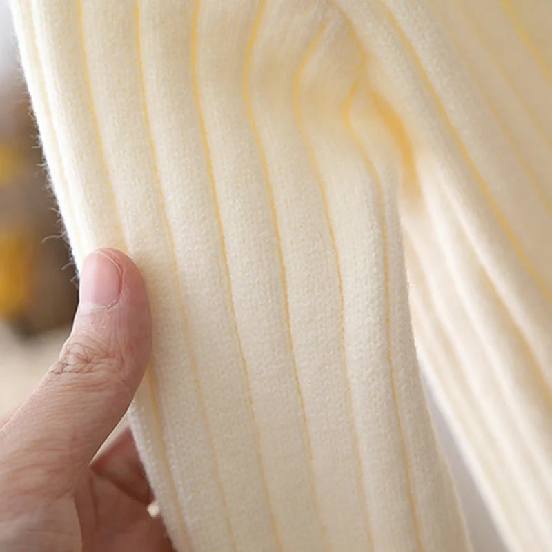 Kids High Neck Design Long Sleeves Casual Warm Sweater