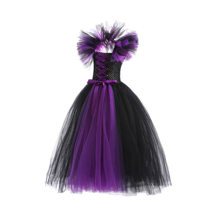 Kids Girls Demon Queen Maleficent Halloween Costume