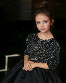 Baby/Kids Girls Glitter Black Princess Birthday Dress