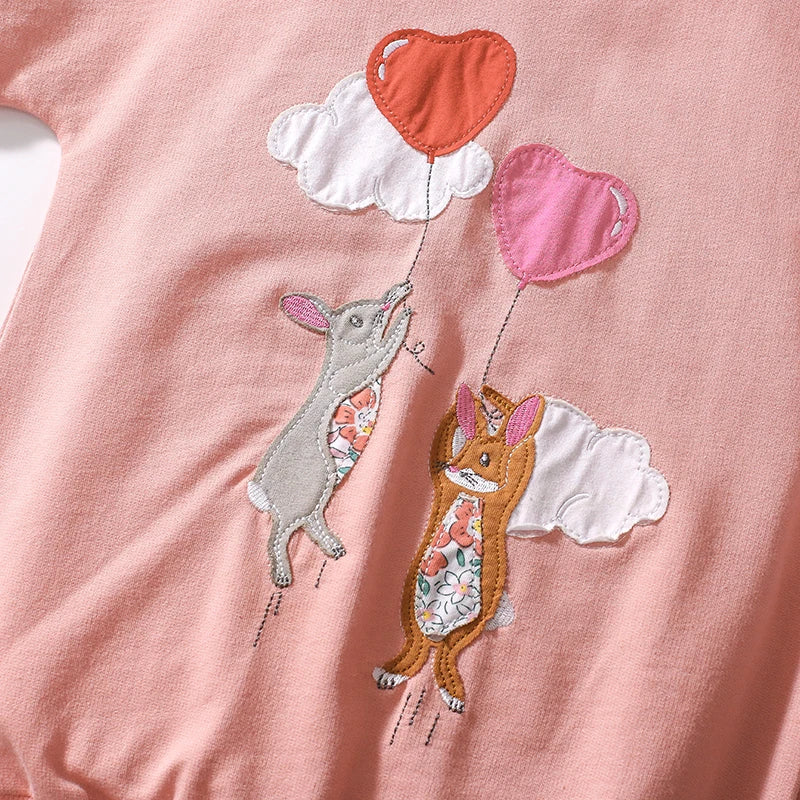 Girls Mouse Cartoon Print Casual Clothing Sets