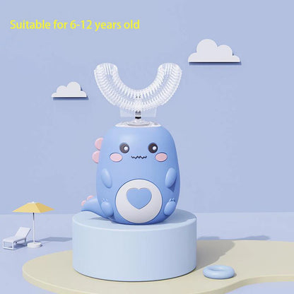360-Degree Smart U-shaped Electric Cartoon Kids Silicone Toothbrush childrensterritory