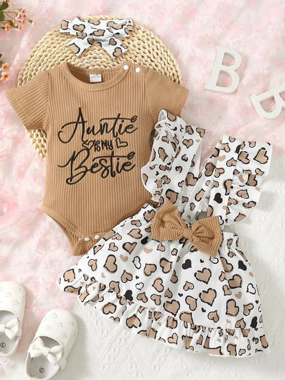 Girl Letter Embroidery Design Short Sleeve Jumpsuit childrensterritory