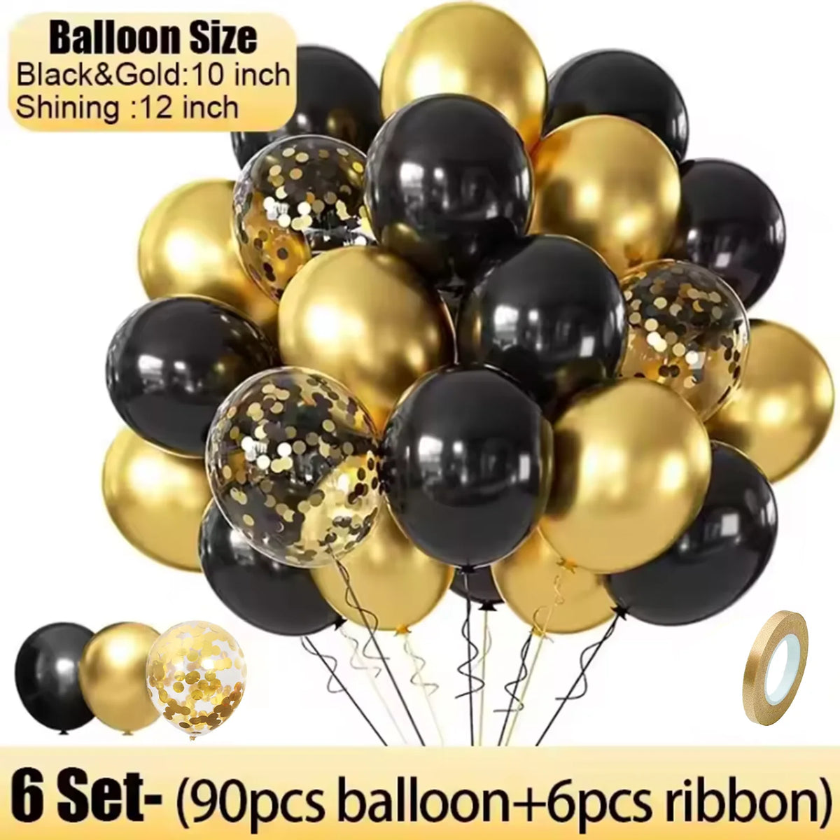 Party Decoration Black Gold Balloon Garland Arch