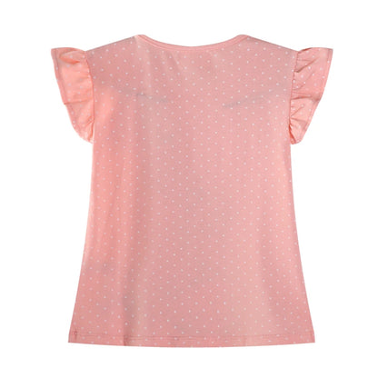 Cartoon Rabbit Embroidery Little Girls Cotton Tops for Summer childrensterritory
