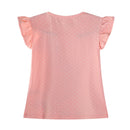 Cartoon Rabbit Embroidery Little Girls Cotton Tops for Summer childrensterritory