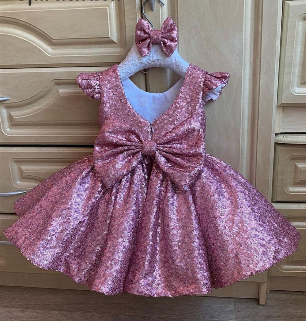 Baby/Kids Girls Glitter Sequined Birthday Party Dress childrensterritory