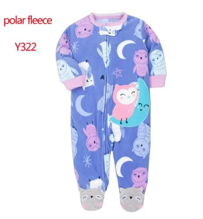 Newborn Baby Zipper Up Overalls Fleece Romper for Winter childrensterritory