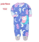 Newborn Baby Zipper Up Overalls Fleece Romper for Winter childrensterritory