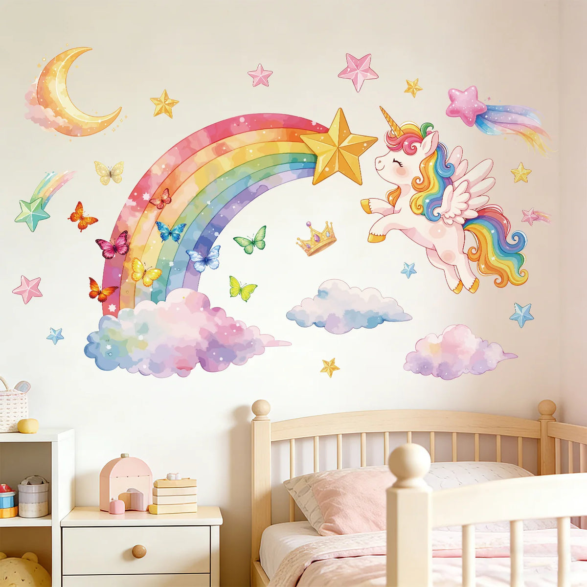 Shine In The Dark Unicorn Stars Wall Stickers for Bedroom