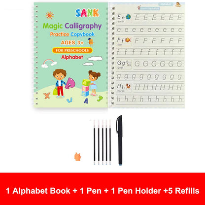 Kids 4pcs Reusable Sank Magic Practice English Version Copybook childrensterritory