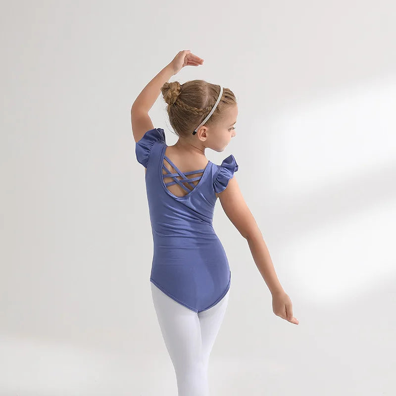 Kids' Girls' Designer Gymnastics Ballet Leotard with Tutu Skirt