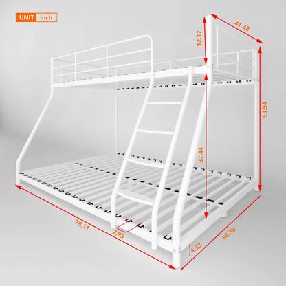 Cozy Twin Oversized Metal Bunk Bed with Padded Sides childrensterritory