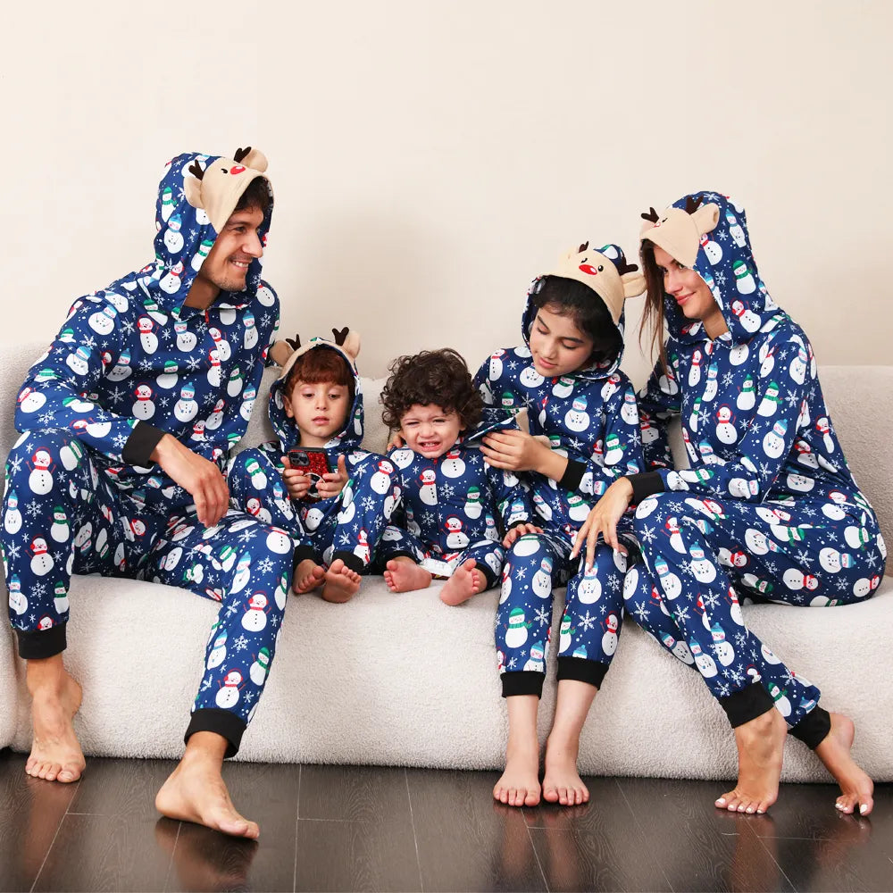 Warm Snowman Print Christmas Matching Pajamas for Family childrensterritory