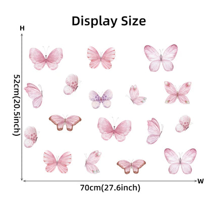 Home Decoration 3Pcs Pink Butterfly Wall Decals for Kids Room childrensterritory