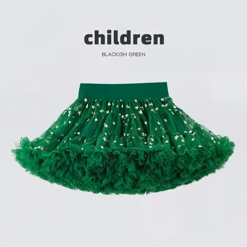 Little Girls Solid Colors Fluffy Chiffon Tutu Skirts childrensterritory
