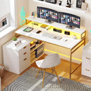 Large Computer Desk with Power Outlets and File Cabinet childrensterritory
