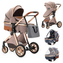 3 in 1 Portable High Landscape Luxury Baby Stroller
