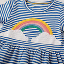 Little Girls' Rainbow Striped Casual Summer Dress childrensterritory