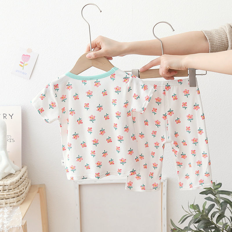 Printed 2pcs/set Toddler Girls Top and Pajama Set Home Wear childrensterritory