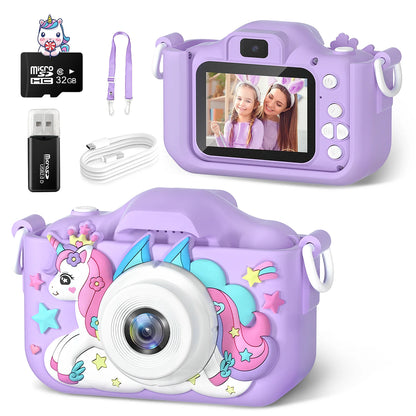 1080P HD Cartoon Unicorn Design Kids Mini Camera childrensterritory