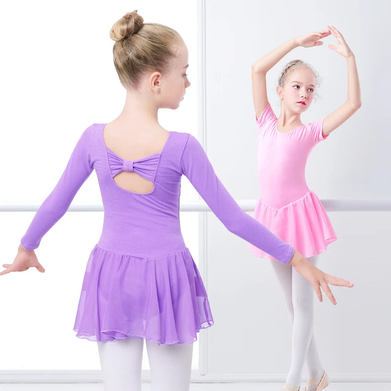 Kids Girls Long/Short Sleeve Ballet Leotard/Dancewear childrensterritory
