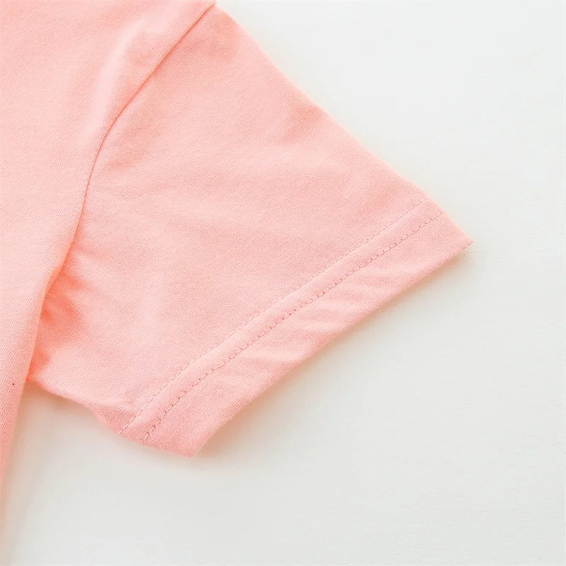 Girls Cartoon Print Casual Summer T-Shirts