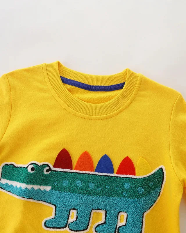 Little Boys Cartoon Print Casual Cotton Sweatshirt childrensterritory